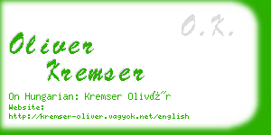 oliver kremser business card